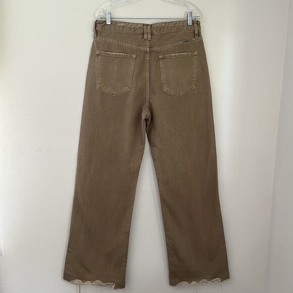 Kancan Mikaella Ultra High Rise 90s Flare Jeans Beige Tan Khaki Distressed 11/29 - Picture 4 of 9